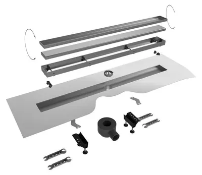 Produktbild von Sturotec Duschrinne 80 cm, Komplettset mit Designabdeckung