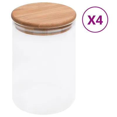 Produktbild von Vorratsgläser mit Bambusdeckel 4 Stk. 800 ml