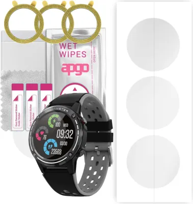 Produktbild von apgo 3 Stück Schutzfolie, klar, kompatibel mit Maxcom FW47 Argon Lite Smartwatch, Hydrogel Displayschutzfolie mit Positionierhilfe, Displayfolie, robust und kratzfest