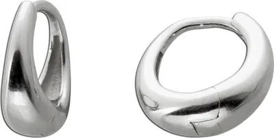 Produktbild von Creolen Sterling Silber 925 Klapp Scharnier Weißgoldlook