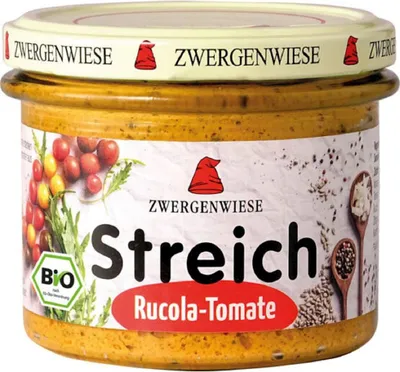 PASTA SŁONECZNIKOWA Z RUKOLĄ I POMIDORAMI BEZGLUTENOWA BIO 180 g - ZWERGENWIESE