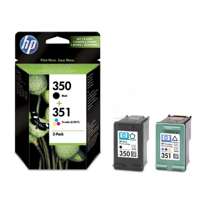 Produktbild von HP 350 Schwarz/351 Cyan/Magenta/Gelb 2er-Pack Original Druckerpatronen, Standardertrag, Schwarz, Cyan, Magenta, Gelb, Tinte auf Pigmentbasis, Tinte auf Farbstoffbasis, 2 Stück(e), 200 Seiten