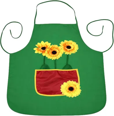 Productafbeelding van Tuinschort 1 stuk, zonnebloemen, met tas, voor tuinieren