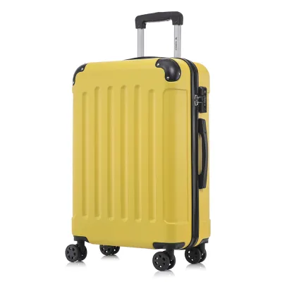 Produktbild von yonsly Premium Reisekoffer TSA-Schloss,YKK-Reißverschluss Hartschalen-Koffer Trolley Kabinenkoffer Rollkoffer Suitcase Handgepäck (Gelb, M)