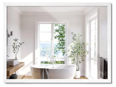 Produktbild von Eleganter Badezimmer-Spiegel Mit Rahmen – 80 x 60 cm
