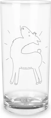 Produktbild von Mr. & Mrs. Panda Trinkglas Lama Stolz 200 ml - Transparent - Geschenk, Freundinnen, Glas, Glasbecher, Familie, Family, Lamas, Cocktailglas, Tumbler, Wasserglas