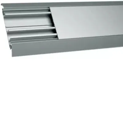 Produktbild von Hager Aufbodenkanal aus eloxiertem Aluminium, 18 x 125 mm, trittfest, Länge: 2,0 m Trittfester Aufbodenkanal zum Verlegen von bis zu 8 Leitungen á 11mm Durchmesser (AKA181250ELN)