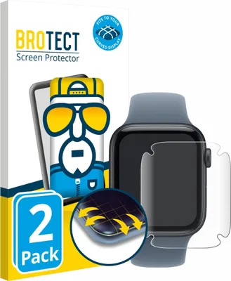 Produktbild von 2x BROTECT Fullscreen Schutzfolie für Apple Watch SE 3 (44 mm) Displayschutz Folie Fullcover Klar Transparent
