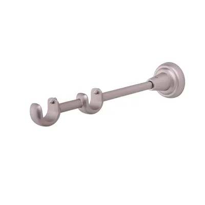 Obrázek produktu pro MDEKOR nástěnný držák 2-runner chrom matný R nástěnný držák stříbrný matný s kovovou montážní deskou pro záclonovou tyč rozteč 19 mm lze zkrátit