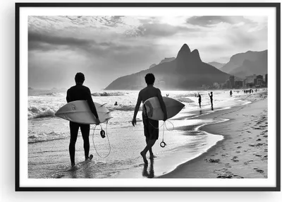 Produktbild von Gerahmtes Poster - Schwarzer Rahmen - Meer Welle Surfen - 100x70 cm - Wand Bild - Wanddeko - Wandbilder - Kunstposter - Wandposter - Bilderrahmen - Bilder - Kunstdruck - Wandbild - P2BAA100x70-3745