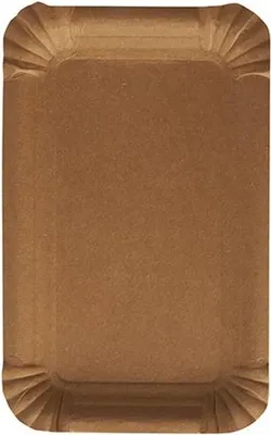 Produktbild von Papstar Pappteller eckig "pure" 10 x 16 cm braun, 8 x 250 Stück