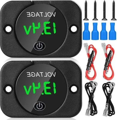 Immagine prodotto di Voltmetro digitale 12 V 24 V con indicatore luminoso verde per auto e barche