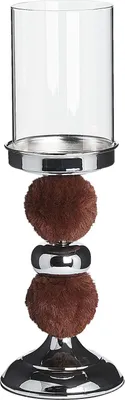Produktbild von BELIANI Kerzenständer Braun Glas Metall Höhe 38 cm Elegant Modern Wohnzimmer