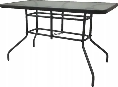 Zdjęcie produktu dla Stół szklany ogrodowy BERGAMO 120x70x70 czarny