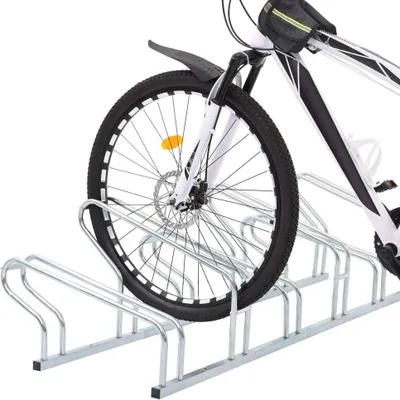 Immagine prodotto di Supporto per 6 Bici da Pavimento Autoportante Acciaio Zincato