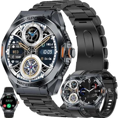 Produktbild von mit Telefonfunktion, 1,46” AMOLED Fitness Smart Watch Fitness Tracker Sportmodi