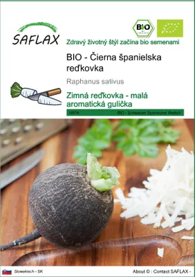 Obrázok produktu pre SAFLAX - BIO - Čierna španielska reďkovka - Raphanus sativus - 100 Semená