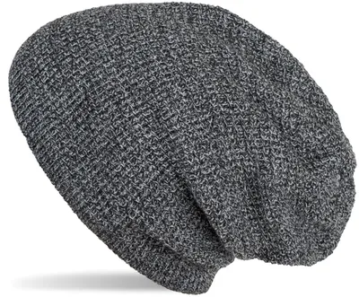 Produktbild von styleBREAKER Uni Strick Beanie Mütze mit Karo Strickmuster, Winter Slouch Longbeanie 04024172