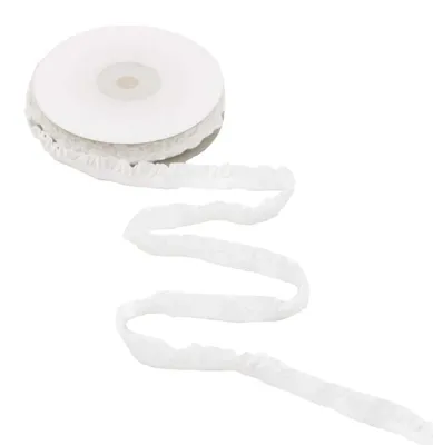 Produktbild von Spitzenband - Elastische plissierte Spitzenborte - Nähzubehör und Dekoration - Weiß - 10 Yard x 1 cm