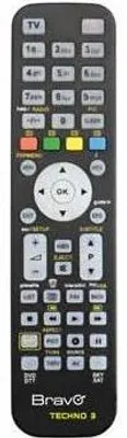 Image de Bravo TECHNO 3 télécommande IR Wireless DTT,DVD/Blu-ray,SAT,TV,VCR Appuyez sur les boutons
