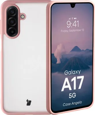 Produktbild von Handyhülle für Galaxy A17 5G, Bizon Case Angelo, Semitransparent mit hellrosa Rahmen