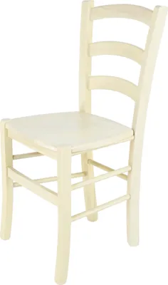 Produktbild von t m c s Tommychairs - Stuhl VENICE für Küche und Esszimmer, robuste Struktur aus lackiertem Buchenholz in Anilinfarbe Weiss und Sitzfläche aus Holz