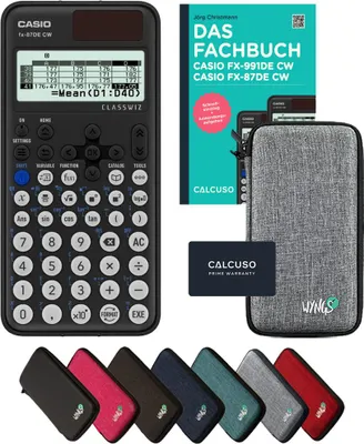 Produktbild von Casio fx-87DE CW inkl. Schutztasche Hellgrau & Fachbuch (160 Seiten, DIN A5) – Wissenschaftlicher Rechner – Smart Set
