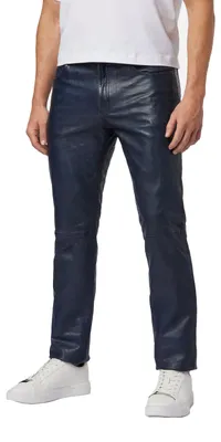 Zdjęcie produktu dla Męskie spodnie skórzane jeansy skórzane Ricano TRANT PANT - Niebieski / 34