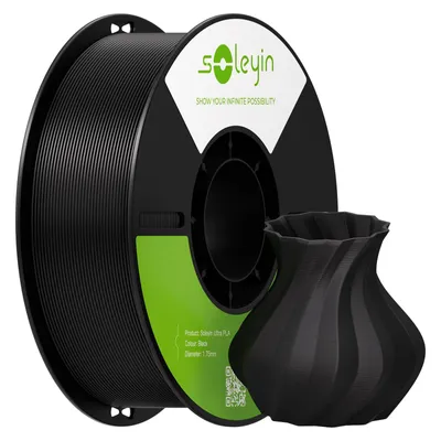 Produktbild von Creality Soleyin Ultra PLA Filament, 1.75mm, 1KG für 3D Drucker - Mattschwarz - 3301010513 