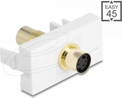 Produktbild von DeLOCK 90872, Weiß, Mini-DIN 4 pin, Mini-DIN 4 pin, Weiblich, Weiblich, Gold