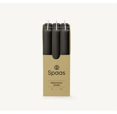 Productafbeelding van Bolsius Tafelkaars met ribbels, 9 stuks, zwart