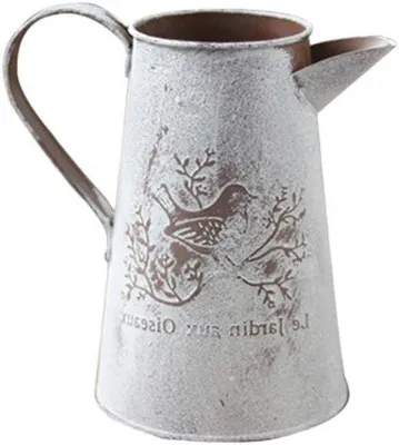 Image de Vase à fleurs en métal, 17 x 11 x 7 cm, décoration vintage pour le jardin