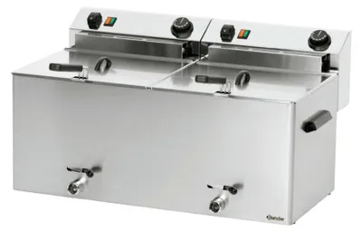 Obrázok produktu pre Elektrická dvojitá fritéza Bartscher "Professional II" s kohútikom na vypúšťanie tuku