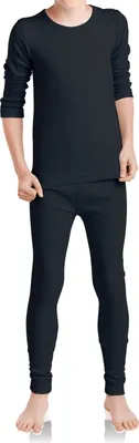 Produktbild von MT Kinder Ski- & Thermowäsche Set - Winter Unterwäsche für Jungen und Mädchen - Schwarz 158-164