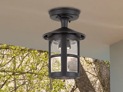Image de Plafonnier extérieur Hereford 1xE27 noir Elstead BL21A-BLACK