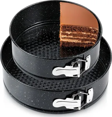 Produktbild von Vilde | Springformen Set - Rund - Schwarz - Ø 20/24 cm - 2 Stück - Antihaftbeschichtung - Backform