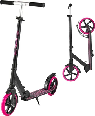 Obrázek produktu pro Kick Scooter pro děti od 8 let, teenagery a dospělé, dvoukolový koloběžka pro batolata s nastavitelnou výškou řídítek, širokou protiskluzovou deskou, skládacím lehkým rámem pro chlapce a dívky do 99,8 kg, růžová