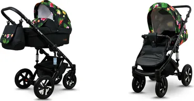 Produktbild von BabyLux® Sky Lark | 2in1 Kinderwagen Set | Paradise Flowers | Kombikinderwagen | Kinderwagenset