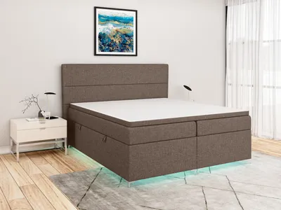 Produktbild von FEDVE Boxspringbett Schlafzimmerbett THIAGO mit 2 Bettkästen, Doppelbett mit Bonell-Matratze und Topper 180x200