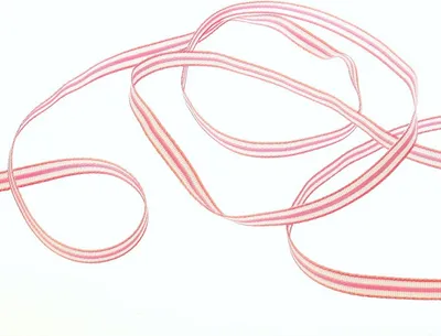 Produktbild von Streifenband mit Webkante Rosa - Weiß - 5mm - 20m - 23909-5-20-51