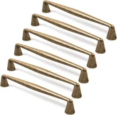 Produktbild von Famanu Möbelgriffe Antik - 6 Stück - 96 mm Bohrabstand - Bronze Schrank- und Schubladengriffe