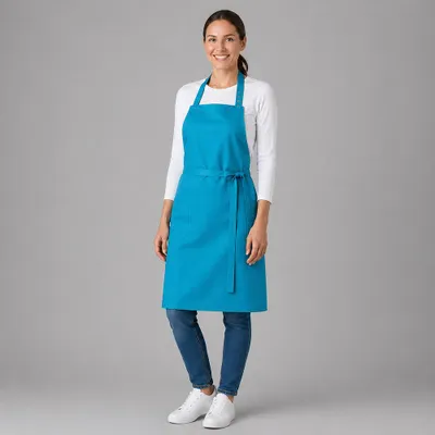 Produktbild von Latzschürze türkis, B 75 x L 75 cm : türkis : 65% Polyester 35% Baumwolle