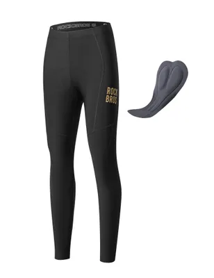 Produktbild von ROCKBROS Fahrradhose Herren Lang mit Sitzpolster, Thermo Radhose winddicht für Rennrad MTB Gravel Schwarz EU Größe L