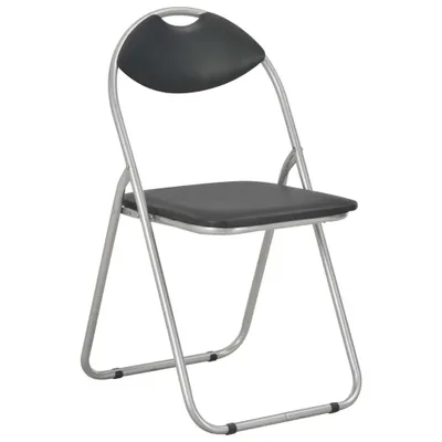 Image de vidaXL Chaise de salle à manger pliante 2 pcs. noir similicuir