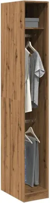 Produktbild von Kleiderschrank Garderobenschrank Kleiderständer Dielenschrank Flurschrank Aufbewahrungsschrank für Schlafzimmer, Wohnzimmer, Flur Artisan-Eiche 30x50x200 cm Holzwerkstoff