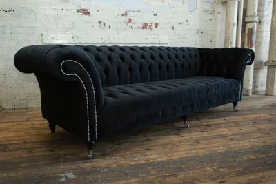 Obrázok produktu pre Chesterfield – textilná sedačka, 265 cm. Dizajnová sedačka, čalúnená textíliou