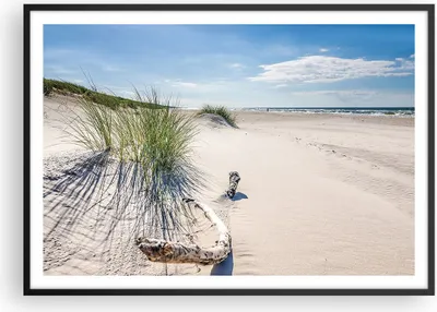 Produktbild von Gerahmtes Poster - Schwarzer Rahmen - Mrzezyno Strand Meer - 100x70 cm - Wand Bild - Wanddeko - Wandbilder - Kunstposter - Wandposter - Bilderrahmen - Bilder - Kunstdruck - Wandbild - P2BAA100x70-4281