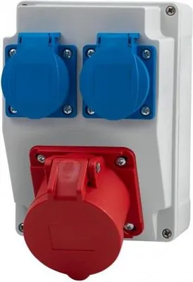 Imagen del producto de Panel de control RS-KOMBI - Tomas de corriente de 16A/5P, 2 tomas de corriente de 230V. Referencia: F3.1867