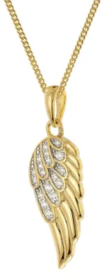Produktbild von trendor 28438 Damen-Kette mit Engelsflügel 925 Silber Vergoldet, 40 cm