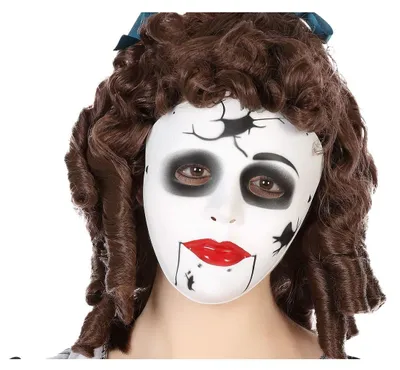 Productafbeelding van Popmasker, griezelig masker, Halloween, zwart-wit - one size
